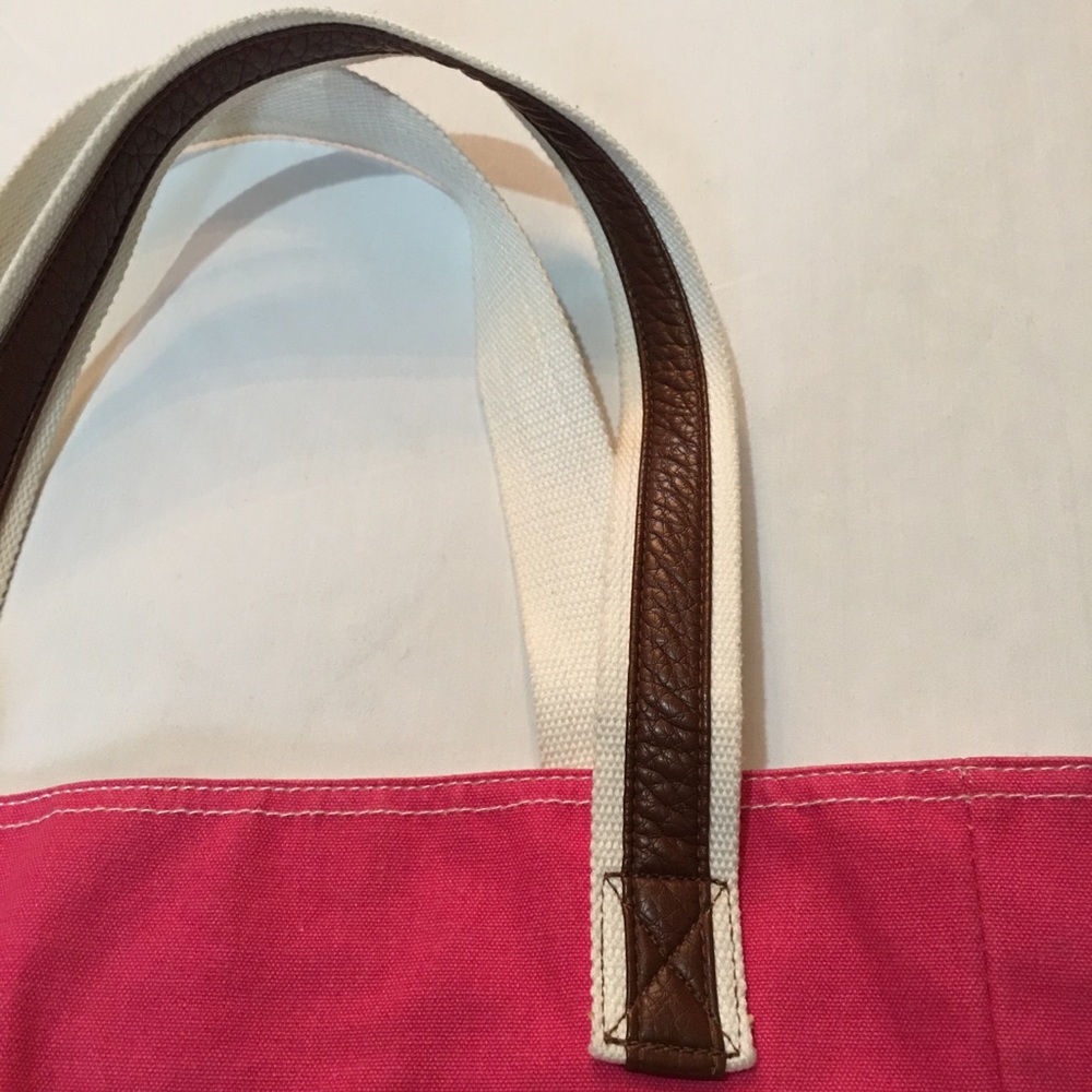 Aeropostale Floral Striped Tote White Pink. - Picture 7 of 8